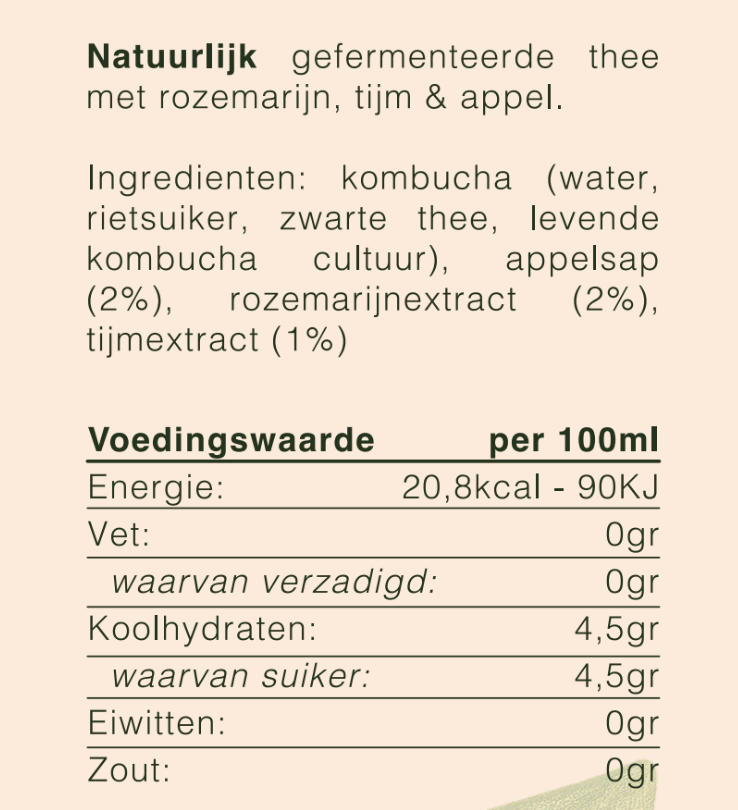 Kombucha - Rozemarijn, Tijm & Appel