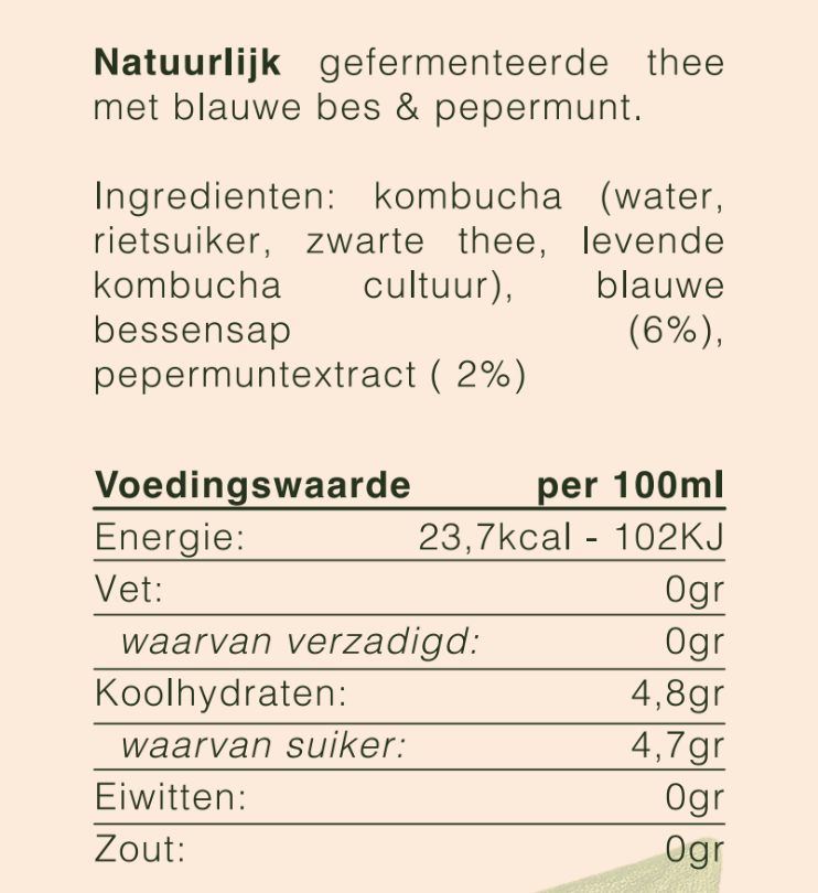 Kombucha - Blauwe bes & Pepermunt