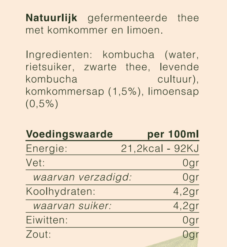 Kombucha - Komkommer & Limoen