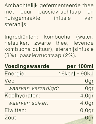 Kombucha - Passievrucht & Steranijs